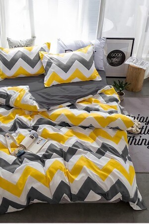 Doppelseitiger Doppel-Duvet-Abdeckungsabdeckungsset mit Gummiball-Blatt AWCT-0171 - 3