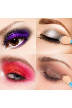 Doppelseitiger Lidschatten-/Augenbrauen-Lippen-Eyeliner-Pinsel mit Schwammspitze, ovaler Make-up-Pinsel und Applikator - 6