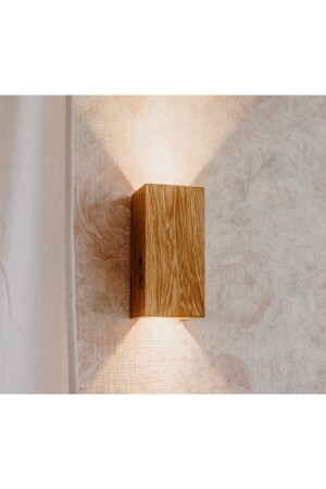 Doppelseitiger Wandleuchter-Kronleuchter aus Holz für Wohnzimmer, Flur, Café, Hotel, mit Reflexionsdesign - 3