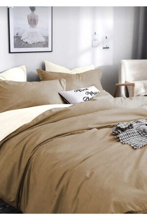 Doppelseitiges Bettbezug-Set aus Baumwolle (elastisches Laken) DOPPELSEITIGER DUVET COVER TK. - 1