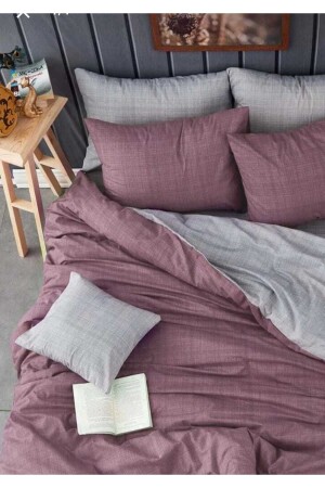 Doppelseitiges Bettbezug-Set aus Baumwolle (elastisches Laken) DOPPELSEITIGER DUVET COVER TK. - 2