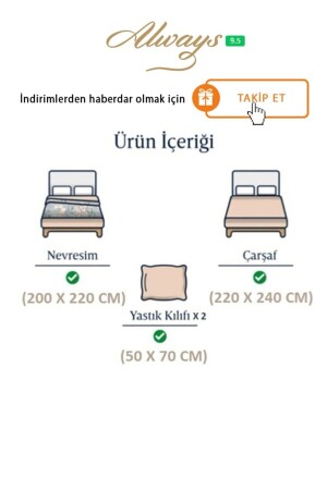 Doppelseitiges Doppelbettbezug-Set aus 100 % Baumwolle, 1000 - 4