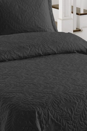 Doppelte gesteppte Tagesdecke aus Mikrofaser, Ivy Black - 6