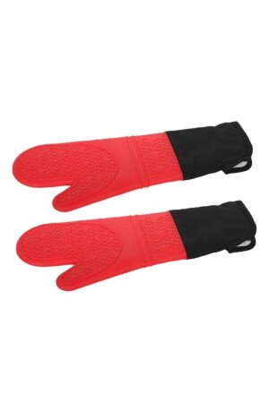 Doppelte rote Silikon-Küchenhandschuhe – feuerfeste Handschuhe 41. 5cm SFE-K2 - 2