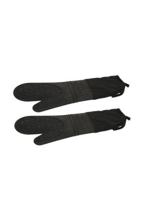 Doppelte schwarze Silikon-Küchenhandschuhe – feuerfeste Handschuhe 41. 5 cm SFES-S2 - 2