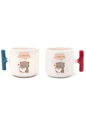 Doppelte türkische Kaffeetasse und Espresso-Mochi-Katzenliebhaber-Set, T-Griff, 200 ml, SvglTf972 - 2