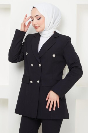 Doppelter Anzug mit Jacke, Schwarz HM2376 - 3