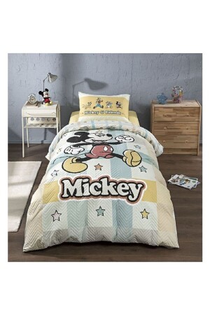 Dört Mevsim Kapitoneli Complete Set Mickey Mouse Star Tek Kişilik Nevresim 8697353554759 - 2