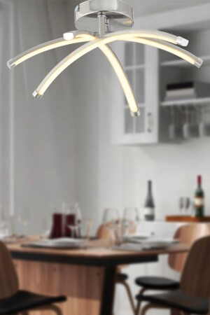 Dosse 3-teiliges Chrom 28 Watt Plafonier 3-Farben-LED Moderne Küche Badezimmer Led Wohnzimmer Pendelleuchte Kronleuchter 3845-03-CH - 1