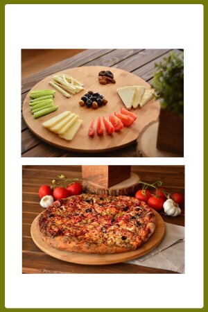 Dpt-36, Bambu Döner Standlı 36x36 Cm Pizza Sunum Tahtası BLS-DPT-30 - 5