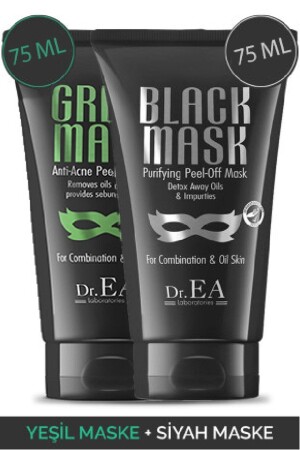 Dr. Ea Soyulabilir Siyah Maske Ve Soyulabilir Yeşil Maske 2'li Özel Set (75 ML) DREA-00001 - 3