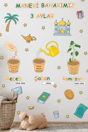 Drei Monate Saison der Barmherzigkeit, besonderes Aufkleber-Set, Recep Şaban, Ramadan-Aufkleber-Set – Ramadan-Ornamente, 3 Monate, 20 x 30 - 2