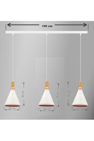 Dreifache Sabonis weiße Pendelleuchte, Esstisch, Wohnzimmer, Küche, Flur, Hotel, Ausstellungsraum, Restaurant, BMM3063XXXX02 - 9