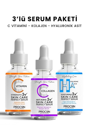 Dreifaches Serumpaket (VITAMIN C – KOLLAGEN – HYALURONSÄURE SERUM) - 2