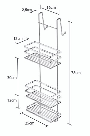 DREISTOCKIGES BADEZIMMER-DUSCHREGAL, CHROM, LM580 - 6