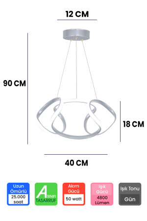 Dron Pendelleuchte, graue Farbe, LED-Kronleuchter, Tageslicht, moderne LED-Kronleuchter, Drohne - 6