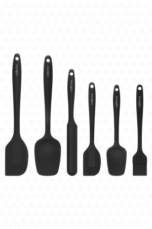 Drongo Isıya Dayanıklı Yanmaz Yapışmaz Silikon Spatula Seti 6 Parça Siyah VS-606SS-S - 5