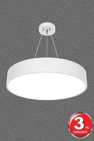 Drum 40cm (BEYAZ KASA, GÜN IŞIĞI) Ledli Modern Led Avize, Salon, Mutfak, Oturma Yatak Odası, Sarkıt Drum 40cm Beyaz 6500K - 2