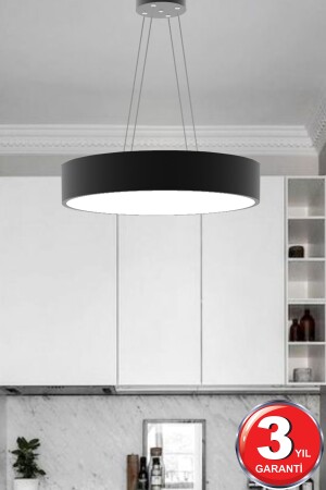 Drum 40cm (schwarzes Gehäuse, Tageslicht) Moderner LED-Kronleuchter mit LEDs, Wohnzimmer, Küche, Wohnschlafzimmer, Hängelampe Drum 40cm Schwarz 4000K - 10