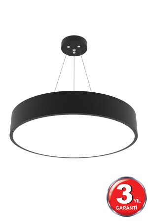 Drum 40cm (SİYAH KASA, BEYAZ İŞIK) Ledli Modern Led Avize, Salon, Mutfak, Oturma Yatak Odası, Sarkıt Drum 40cm Siyah 6500K - 2