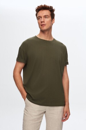 Ds Damat Comfort Khaki Loose Cut T-Shirt aus 100 % Baumwolle 6HC14ORT02006 - 2