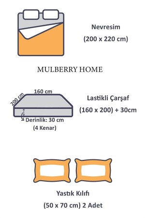 Dubbelsid Çift Taraflı Nevresim Takımı Çarşafı Lastikli 200*220 Siyah-gri M00391489A - 5