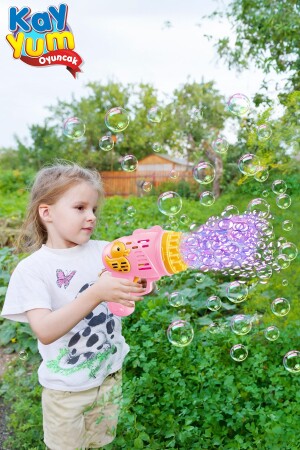 Duck Çok Delikli Pilli Köpük Atan Tabanca Oyuncağı 23 Delikli Bubble Gun - 4