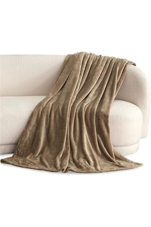 Dunkelbeige 220 x 230 Doppel-Fleece-TV-Decke, Wohnzimmer-Sofa-Überwurf für Wohnzimmer, Schlafzimmer, NT0T10065 - 3