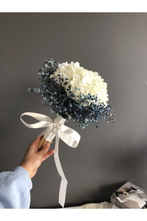 Dunkelblauer Hortensien-Brautstrauß der neuen Saison, Boutonniere-Set mit 2 Verlobungsblumen FGÇ-4713447134369 - 2