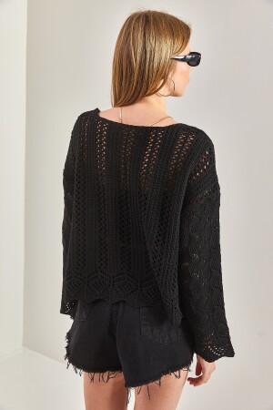 Durchbrochen gemusterte Strickbluse für Damen 20235905 - 8