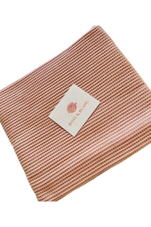 Dusty Rose Doppel-Waffel-Tagesdecke aus 100 % natürlicher Baumwolle (220 x 240 cm) RBKB10 - 2