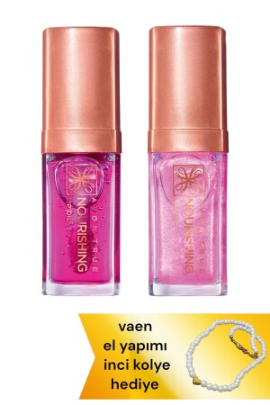 Echtes Lippenöl, Lippenpflegeöl, Blüten- und schimmerndes Blütenblatt – 7 ml – Vaen-Halsketten-Geschenk - 2