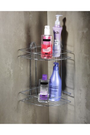 Eck-Shampoo-Halter für Badezimmer, Chrom, zweistöckig, Anhang-02, LAISYHOME-037 - 9