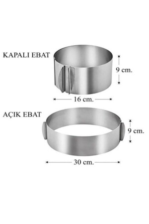 Edelstahl-Rundklemme für Kuchen und Gebäck, verstellbarer Kreis, 16/30 cm, Höhe 10 cm - 6