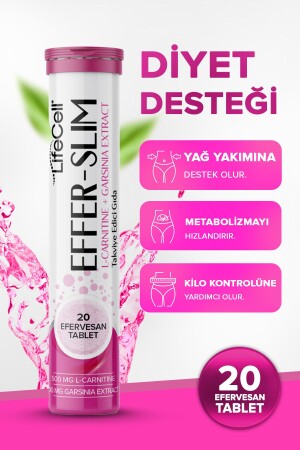 Effer Slım - 20 Adet Efervesan Tablet Diyet Desteği - Takviye Edici Gıda - 3