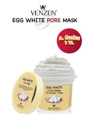 Egg White Yumurta Akı Maskesi-peeling,siyah Nokta,akne Temizleme,gözenek Sıkılaştırıcı (125g) 8698390087521 - 1