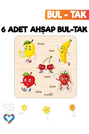 Eğitici 6 Adet Bul-Tak Oyuncak - 8