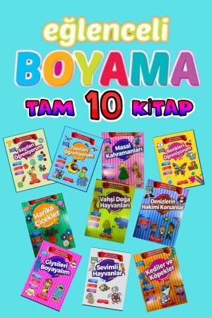 Eğitici Eğlenceli Boyama Seti 10 Kitap - 3