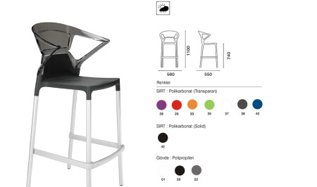 Ego - K Bar Sandalyesi 2 Adet - 6