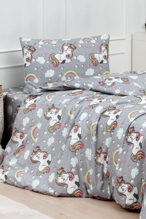 Einhorn-Baumwoll-Ranforce-Bettbezug-Set für Einzelbett MHCUNICORN - 6