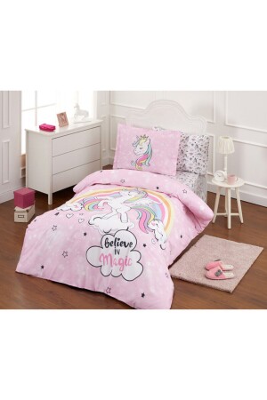 Einhorn-Einzelbettbezug-Set mit elastischen Laken cndnunicorn - 2