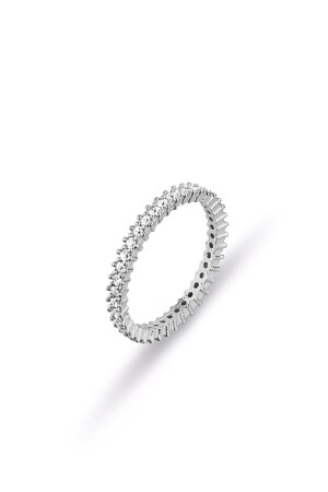 Einreihiger Ewigkeitsring Damen Rhodium - 1