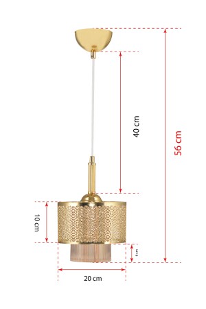 Einzelmotiv-Hängeleuchter Gold TKLMTFSRKGLD - 3