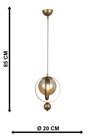 Einzelner Jupiter-Kronleuchter aus antikem Honigglas BEG0025BEG01 - 8