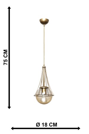 Einzelner Lapis-Kronleuchter aus Glop-Glas in Antik-Honig-Optik BEG1040BEG01 - 7