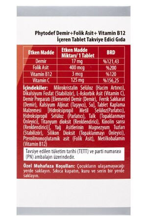 Eisen + Folsäure + Vitamin B12 + Vitamin C – 30 Tabletten - 6