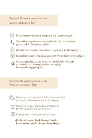 Ekru Banyo Duş Kesesi Peeling Eldiveni %100 Floş Ipek Premium Kadın Ve Erkekler Için - 7