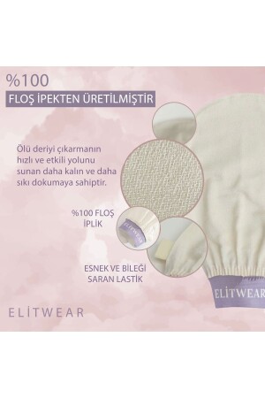 Ekru Banyo Duş Kesesi Peeling Eldiveni %100 Floş Ipek Premium Kadın Ve Erkekler Için - 4