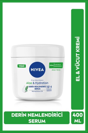 El Ve Vücut Kremi Aloe Vera 400 Ml- DerinNemlendirici Serum-Normal ve Kuru Cilt - 2