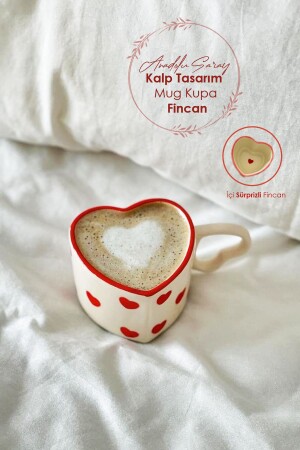 El Yapımı Seramik Kalp Tasarım Mug Kupa Fincan Handmade El Yapımı Mug Fincan Kupa Kahve Kupası ASHome.Kalp.Mug - 2